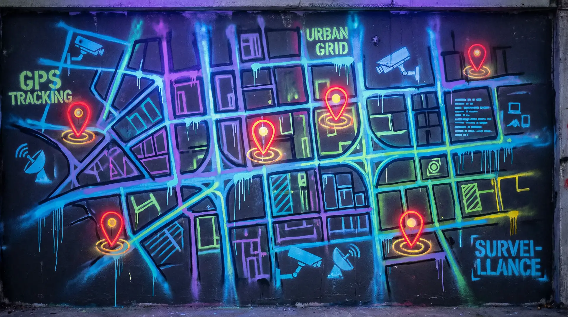 天涯pro网站 狗仔追踪地图 - 城市涂鸦风格